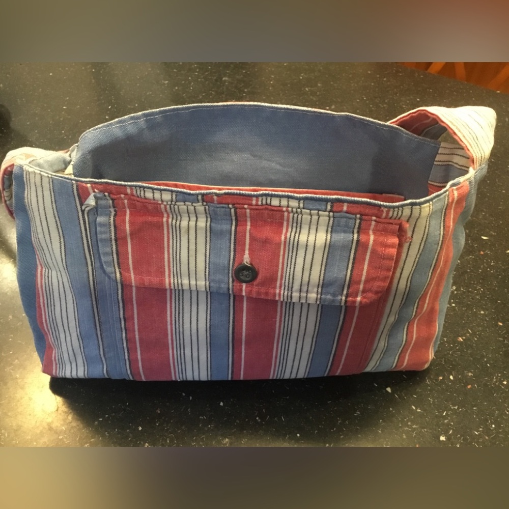 Purse Up cycled from a banana republic shirt homemade striped